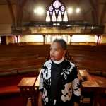 Leslie D. Callahan, pastor of St. Paul's Baptist Church, poses for a portrait, at her church in Philadelphia, PA on April 8, 2020.