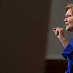 Elizabeth Warren speaks on Capitol Hill.