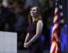 Sarah McBride stands on stage at the Democratic National Convention.