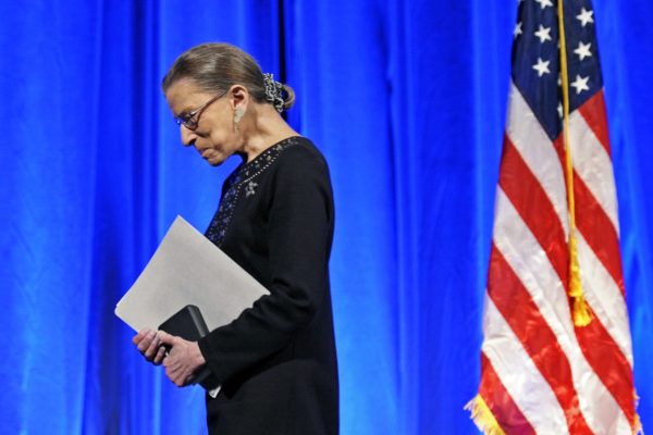 Ruth Bader Ginsburg on stage.