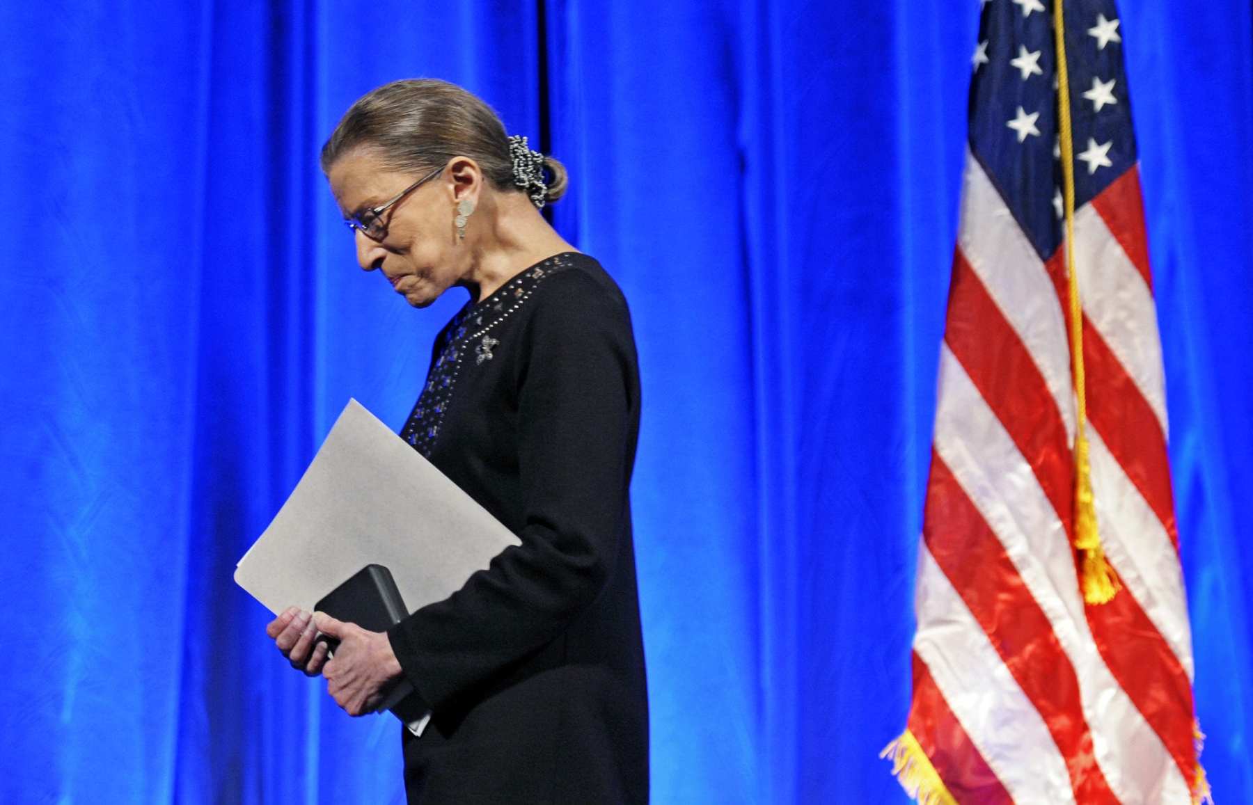 Ruth Bader Ginsburg on stage.