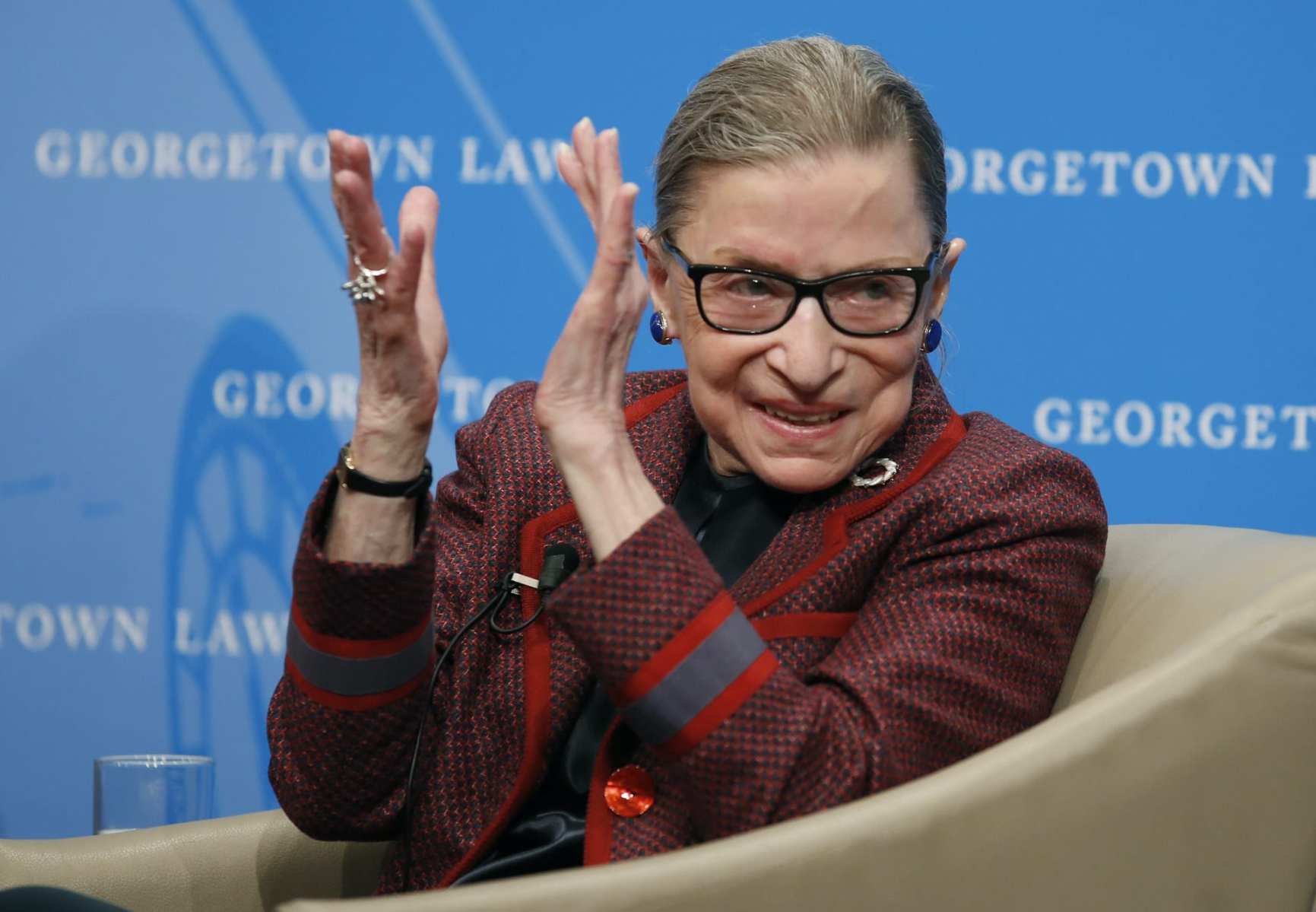 Ruth Bader Ginsburg applauding.
