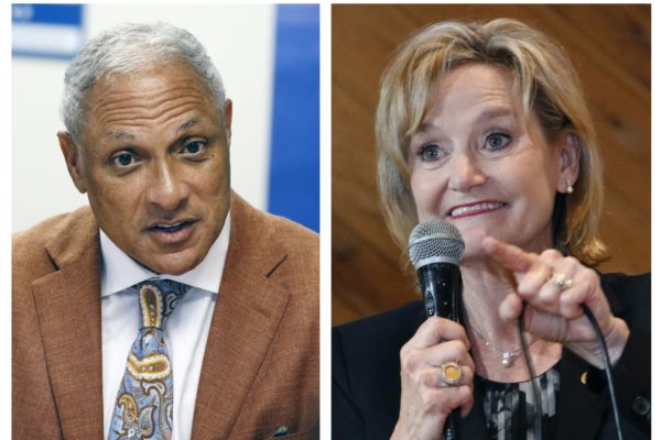 A photo composite of Mississippi U.S. candidates Mike Espy and Cindy Hyde-Smith.