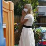 Presidential advisor Ivanka Trump waits to leave after taking part in a roundtable discussion about the future of child care at the Bright Beginnings Learning Center early Friday, July 24, 2020, in Greenwood Village, Colo.