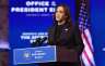 US Vice President-elect Kamala Harris delivers remarks at The Queen in Wilmington, Delaware, on November 10, 2020.