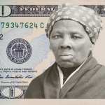 A composite image of Harriet Tubman on a twenty-dollar bill.