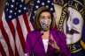 House Speaker Nancy Pelosi Holds Weekly News Conference with mask on.