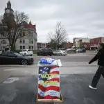Person heads to vote early in Iowa