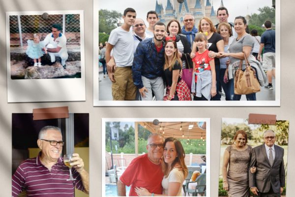 A collage of the Carrazana family.