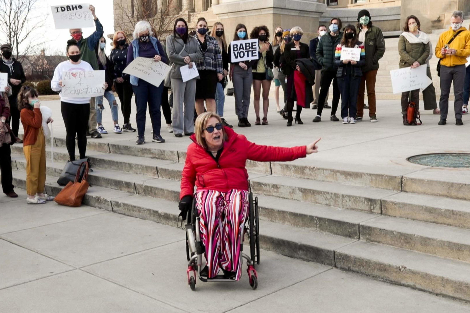 Protest over child care funding in Idaho