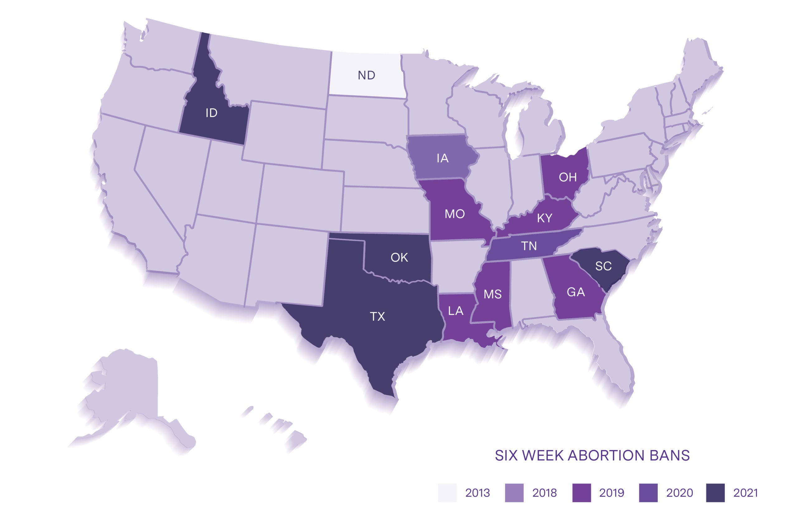 Map of abortion bans by state