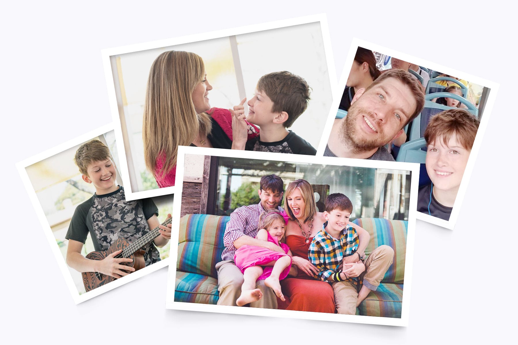 A photo collage of Amber Briggle and her family.