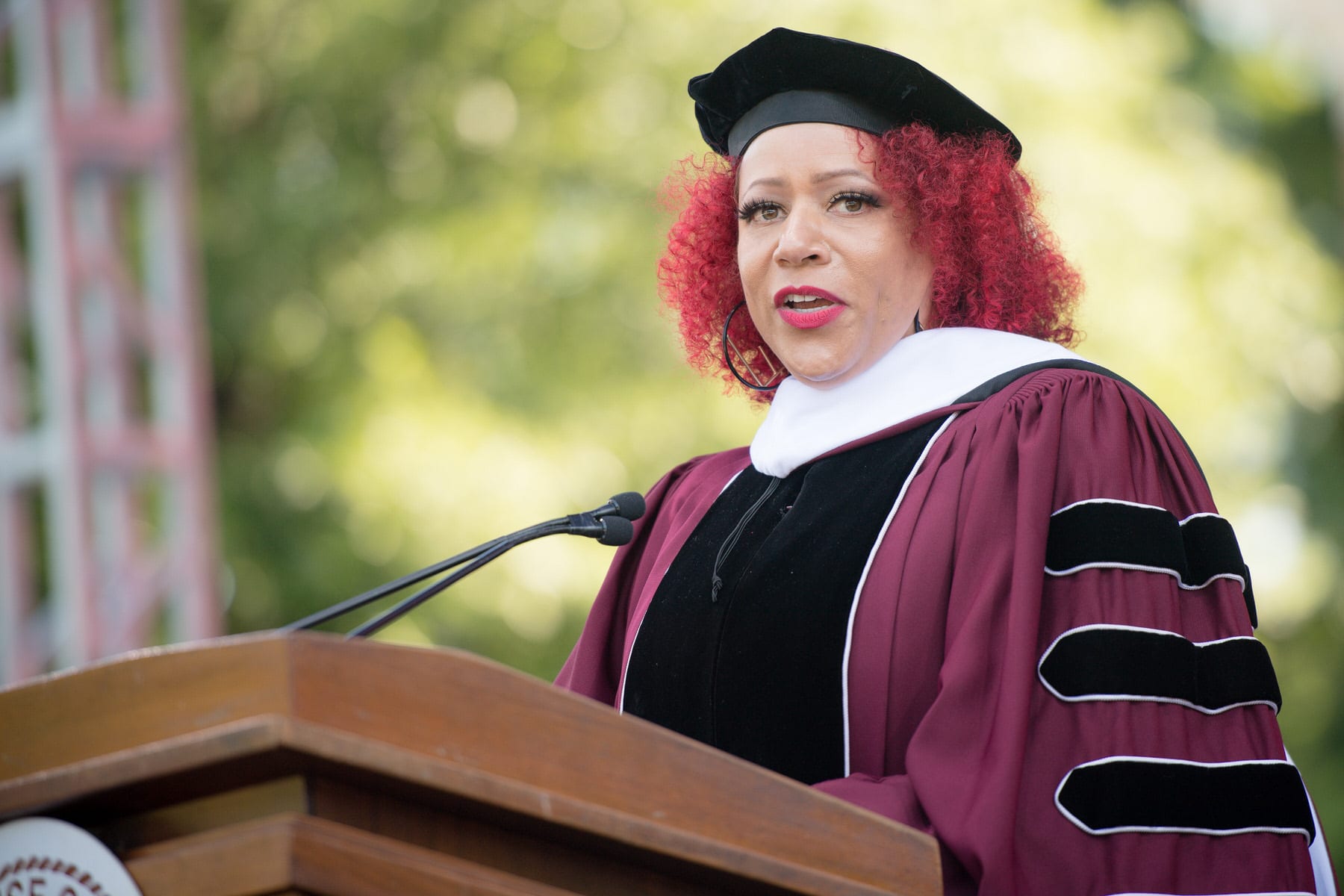 Nikole Hannah-Jones addressed graduates at Morehouse College on May 16, 2021