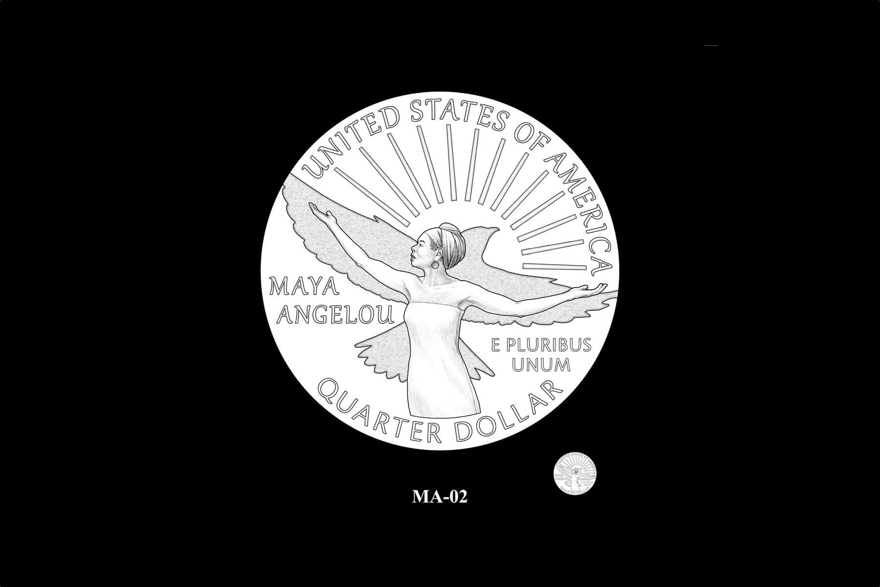 A quarter featuring Maya Angelou