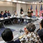 Vice President Kamala Harris speaks while meeting with Texas legislators in Washington, D.C., Tuesday, July 13, 2021.