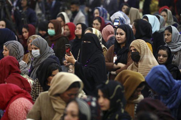 Afghan women attend an event to mark International Women's Day in Kabul, Afghanistan.