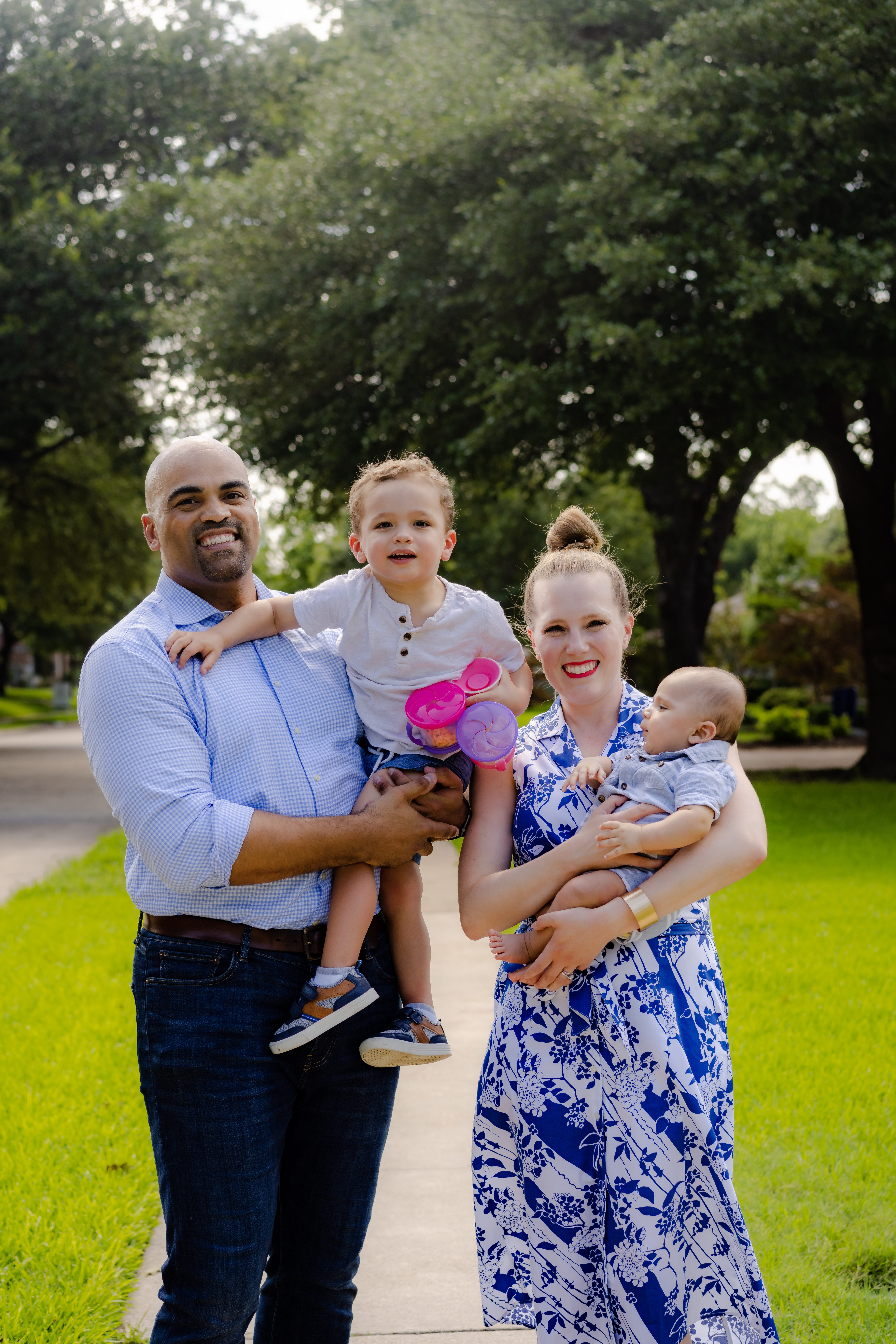 Colin Allred with his wife and two sons.