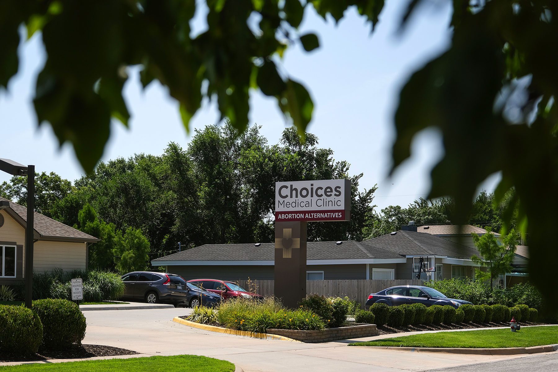 A sign for Choices Medical Clinic reads "Abortion Alternatives."