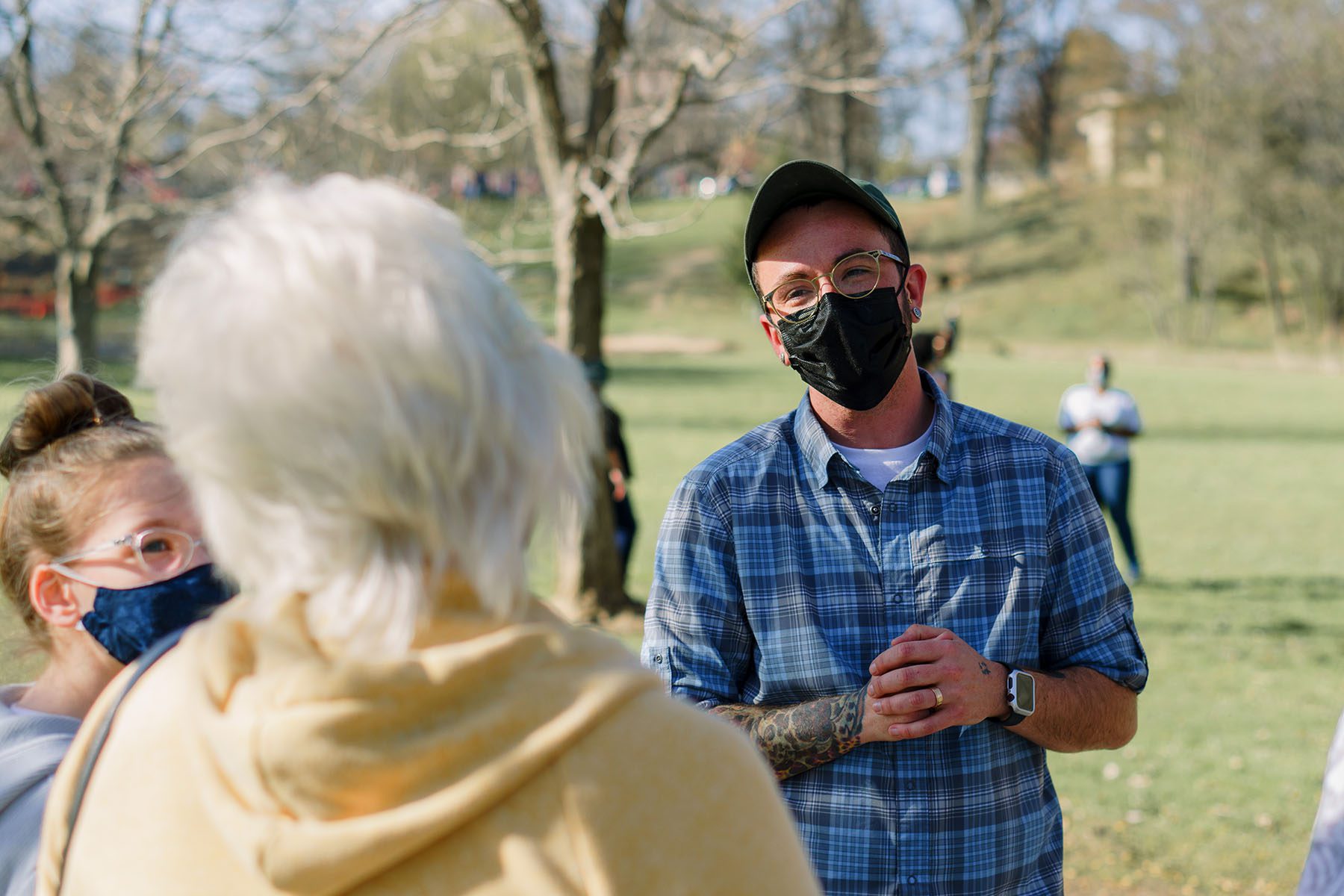 Tyler Titus speaks to voters.