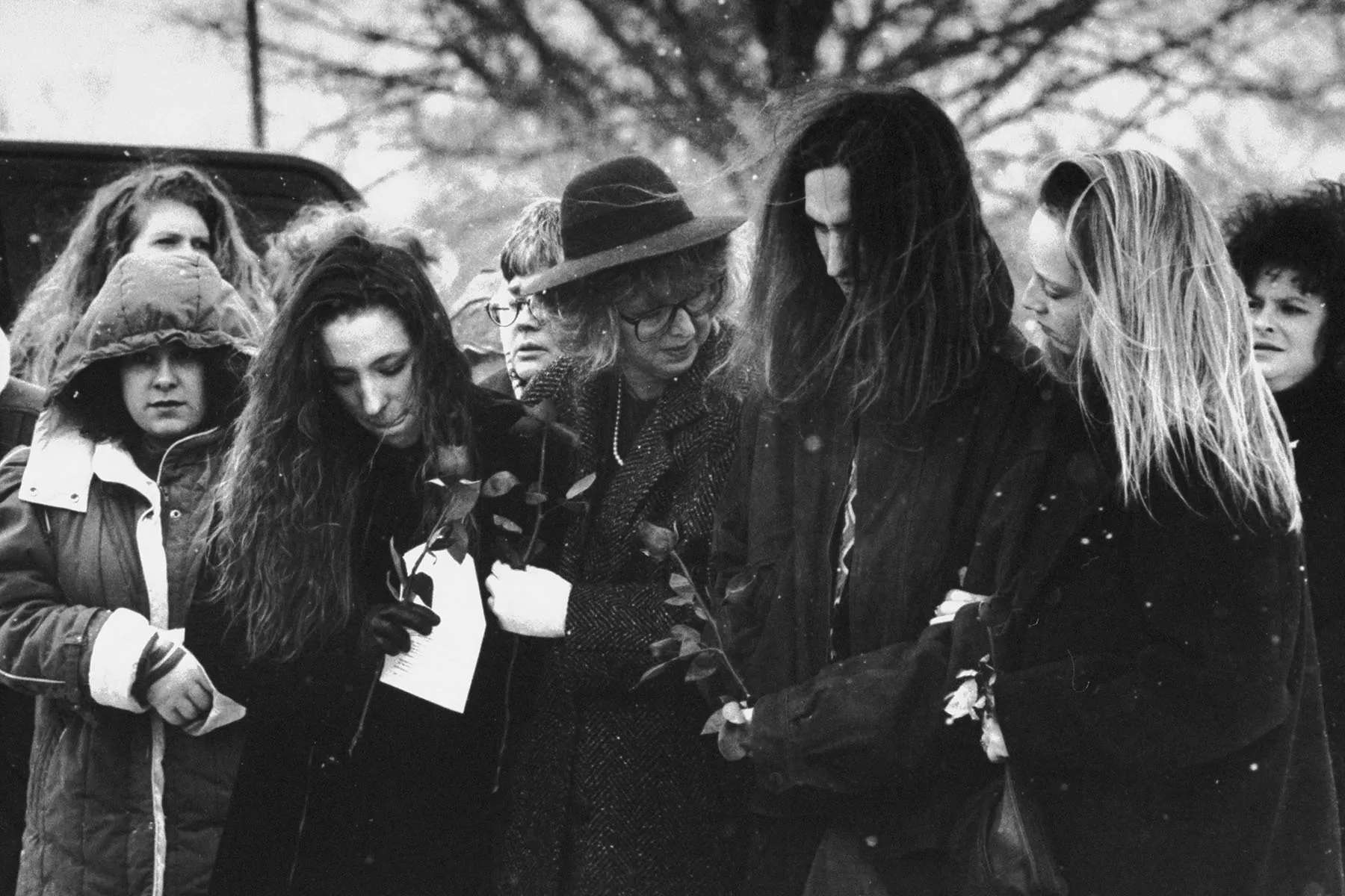 Dr. David Gunn's family attend his funeral.