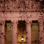 Sunset light illuminates the U.S. Supreme Court building.