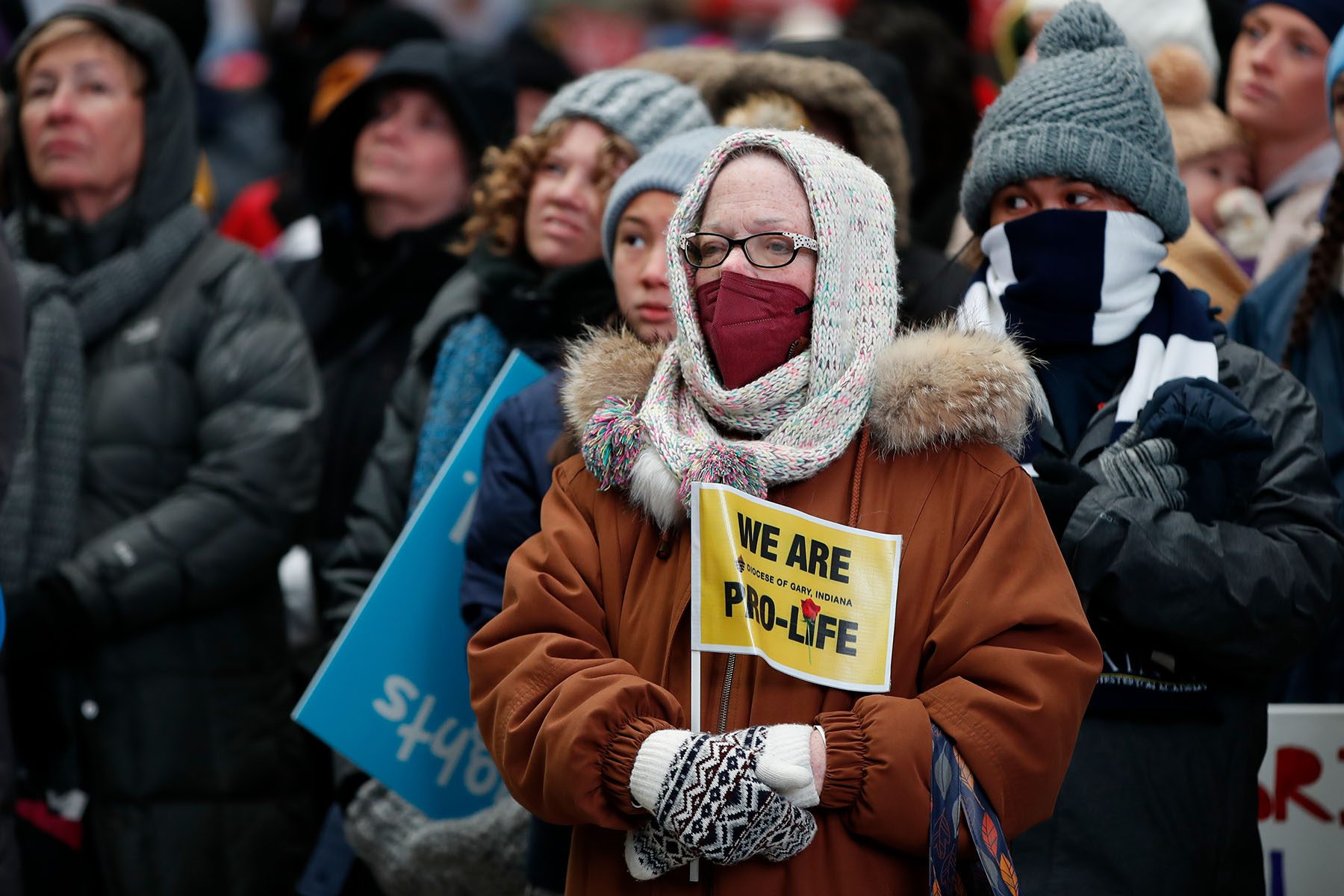 Anti-abortion demonstrators march in Chicago.