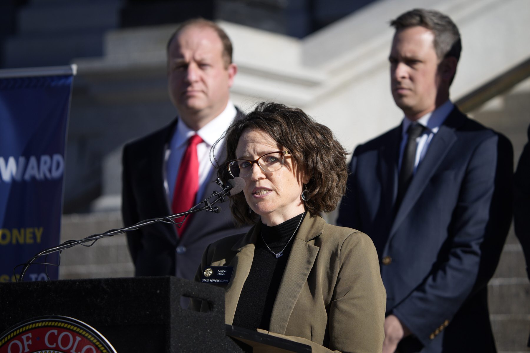 Daneya Edgar speaks at a news conference