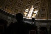 Morning light strikes Statuary Hall at the U.S. Capitol.