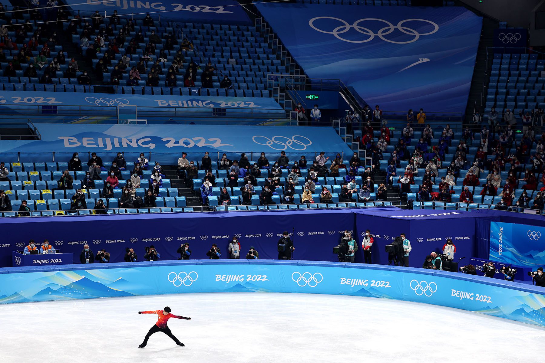 A view of the arena as Nathan Chen competes during the Men Single Skating Free Skating.