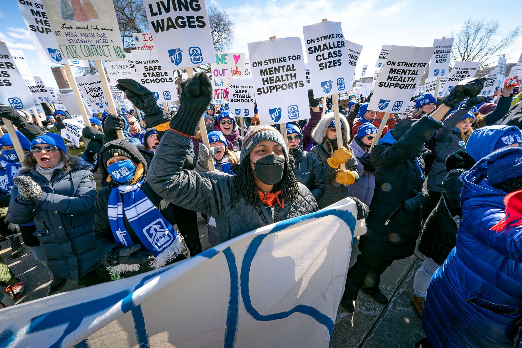 teachers rally at the Minnesota State Capitol.