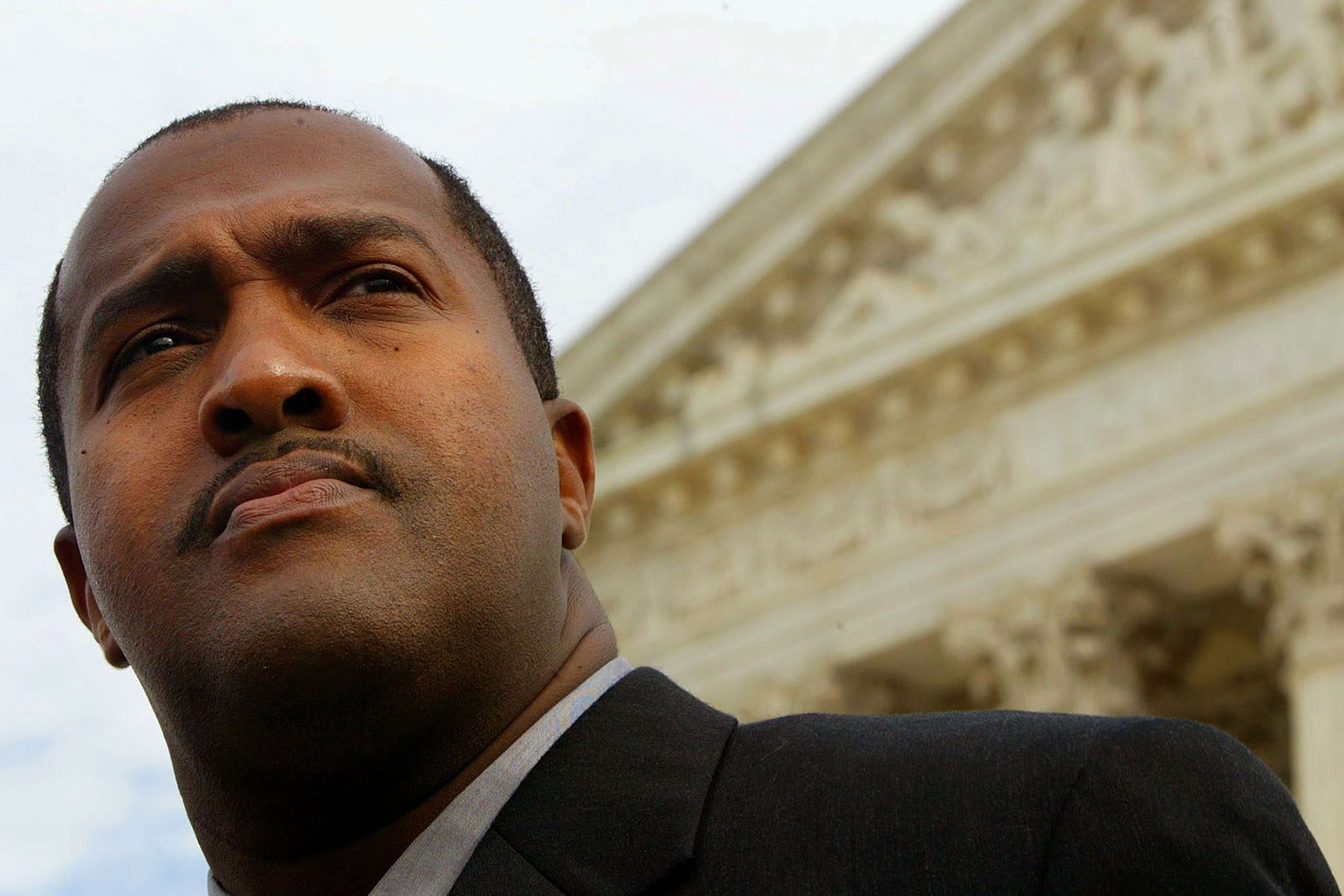 Roderick Jackson stands outside the Supreme Court