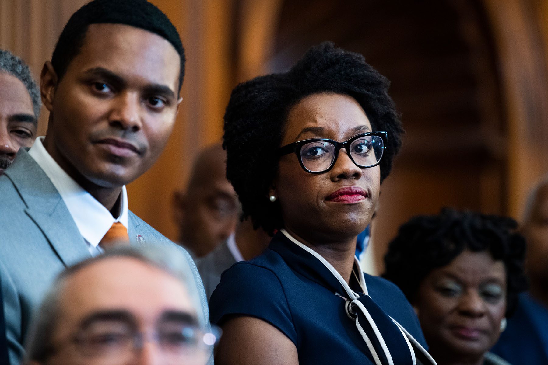 Lauren Underwood stands with a group on Capitol Hill