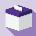 Illustration of a ballot going into a box