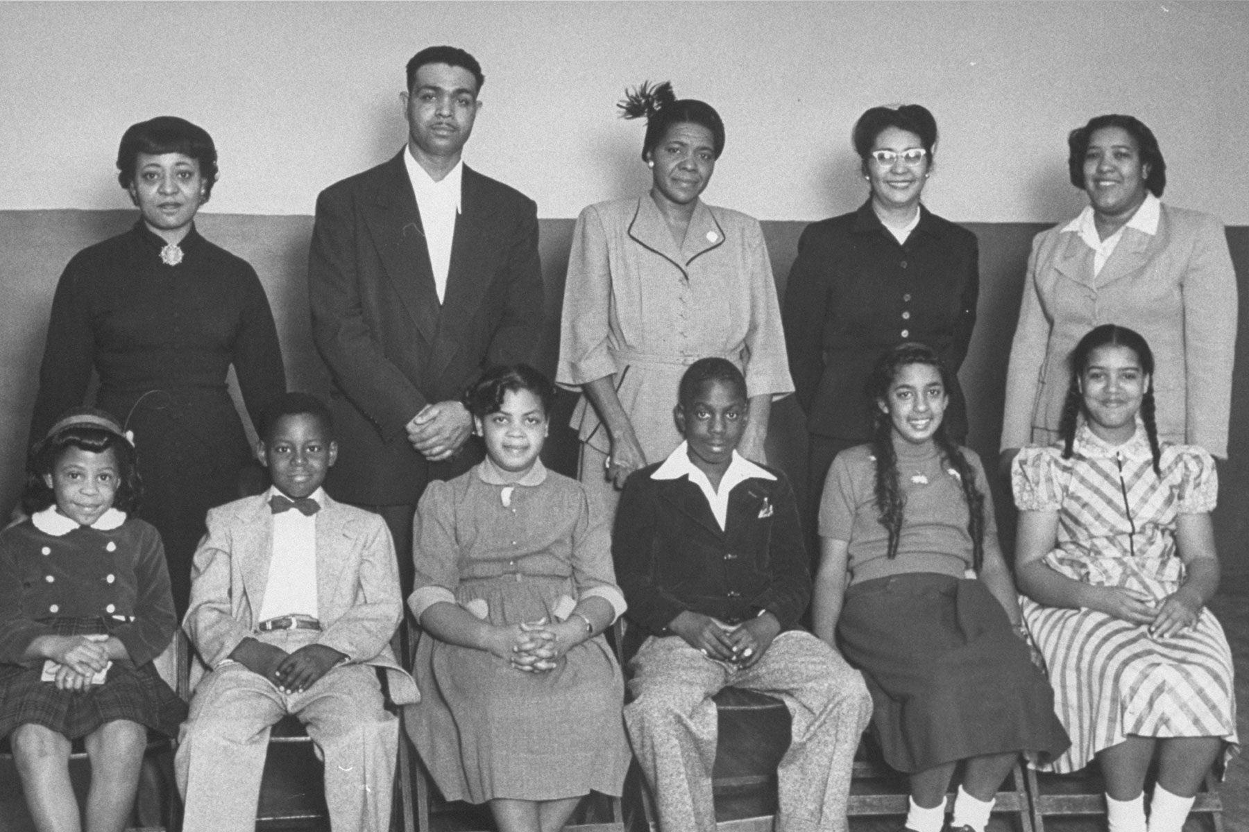 Portrait of the African-American students from the famous 'Brown vs Board of Education' case.