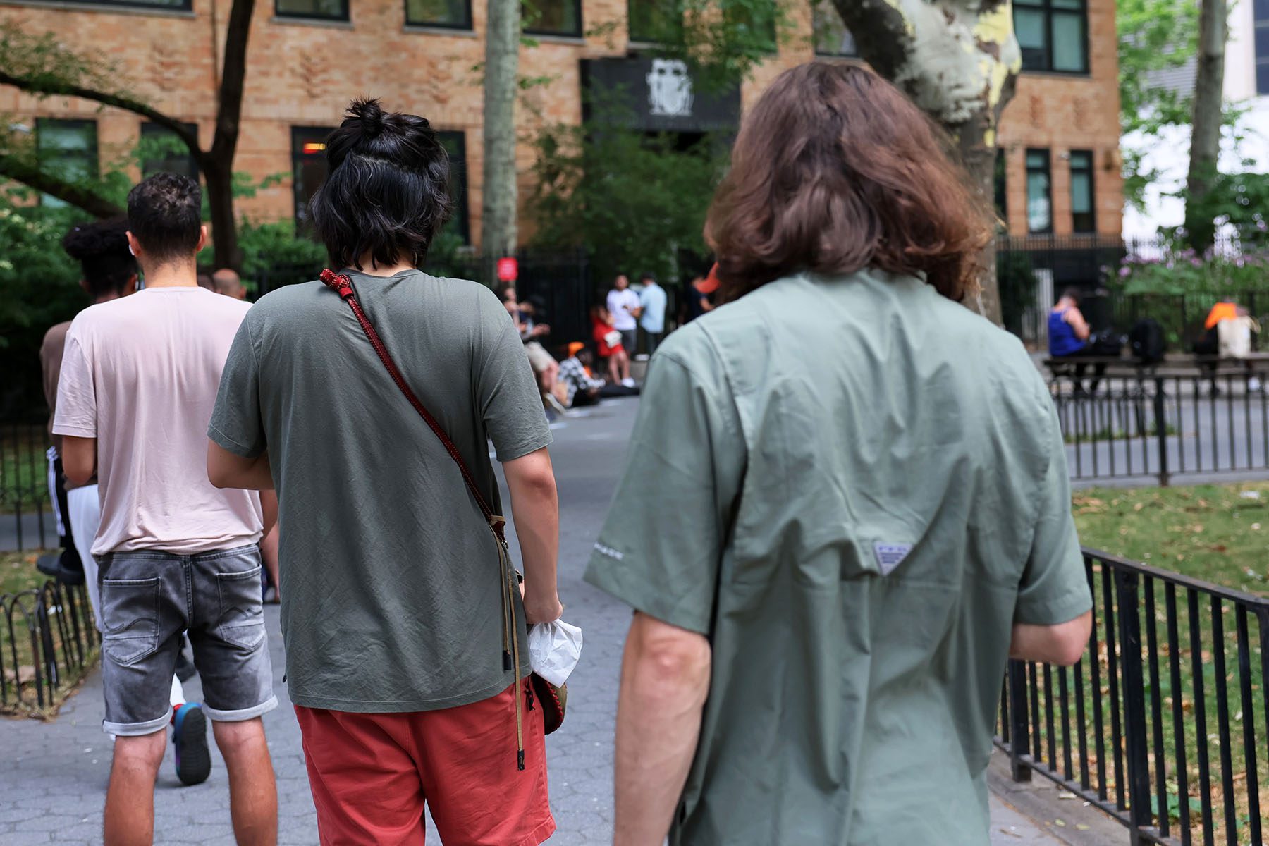 People wait in line to enter the Chelsea Sexual Health Clinic in New York City.