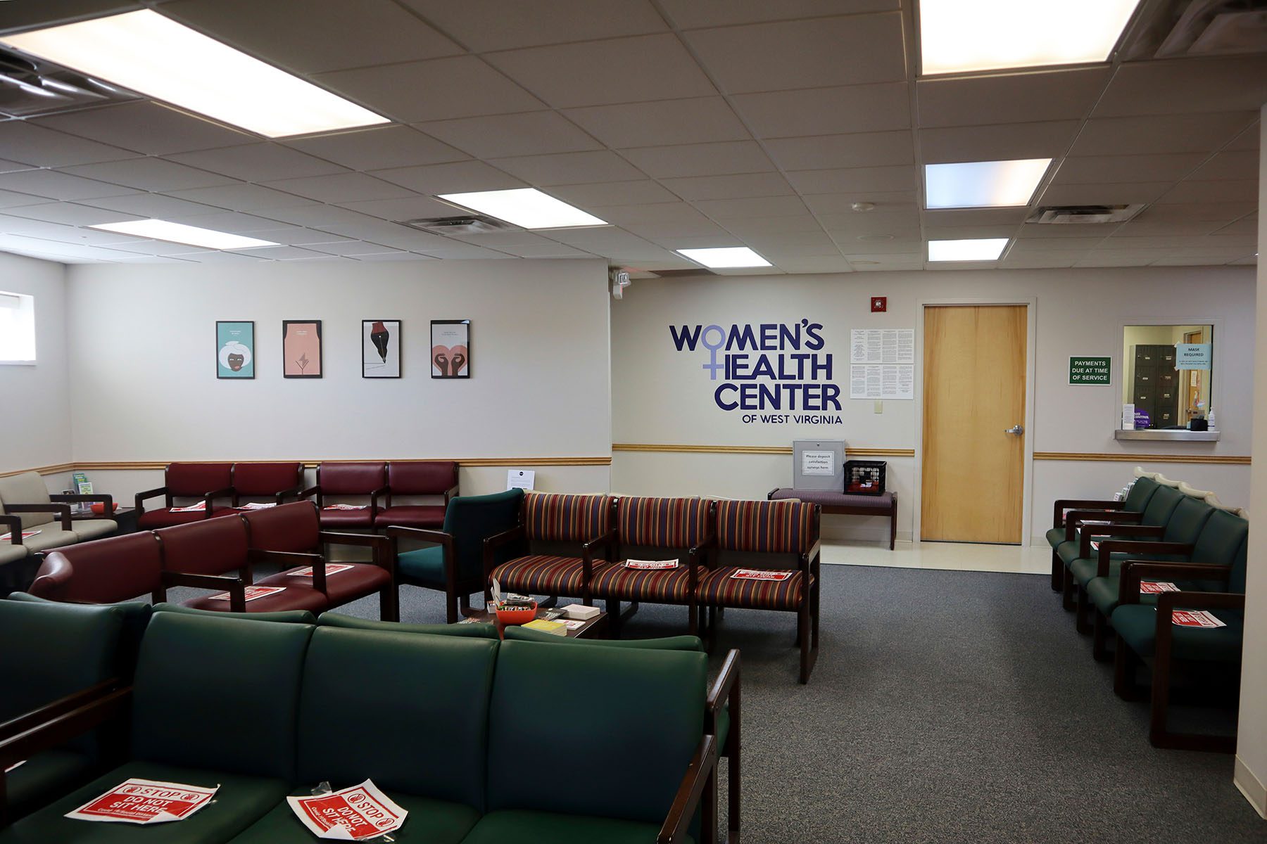 The waiting room of the Women's Health Center of West Virginia in Charleston, West Virginia sits empty.