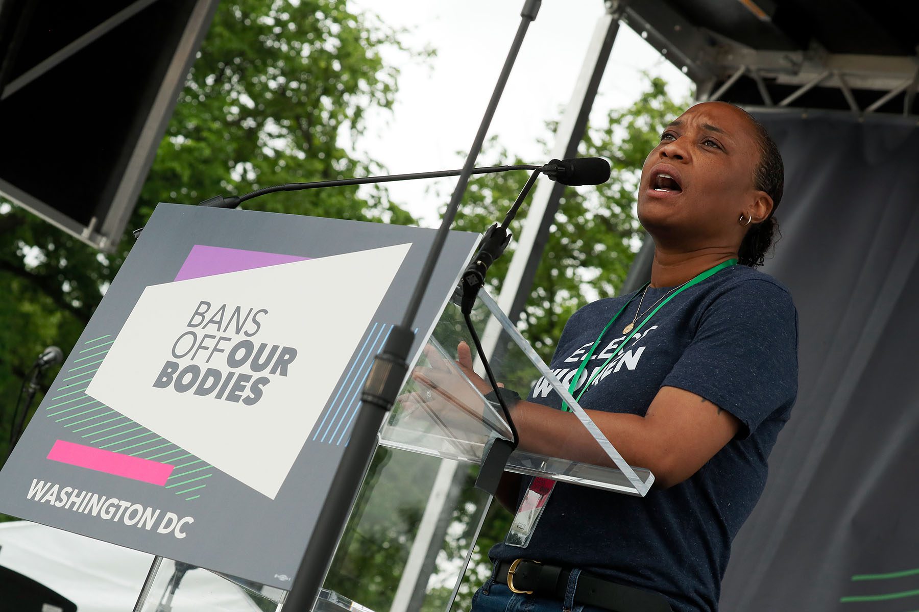 Laphonza Butler speaks onstage during an abortion rights rally in Washington, D.C.