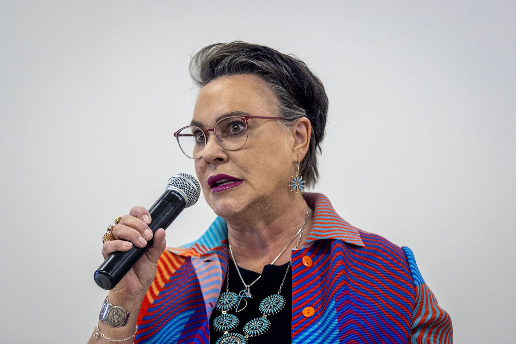 Harriet Hageman speaks at a rally.