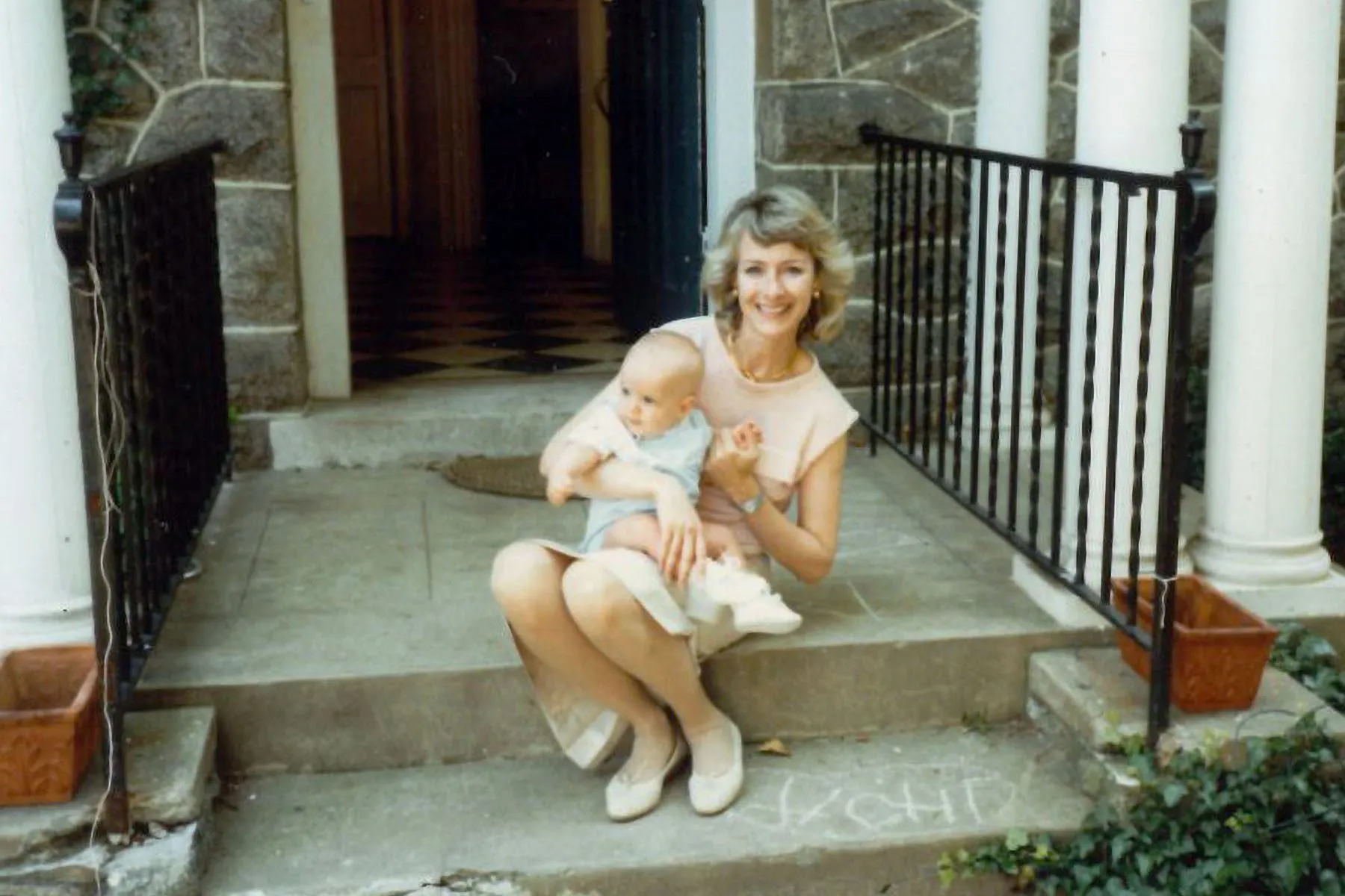 Woodruff and her son Benjamin in the 1980s