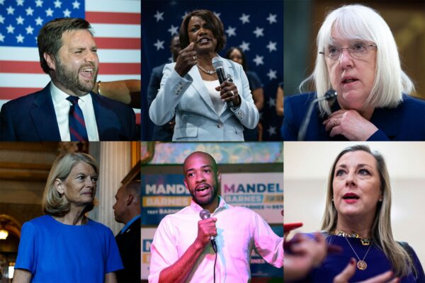 Collage of Democratic and Republican Senate candidates