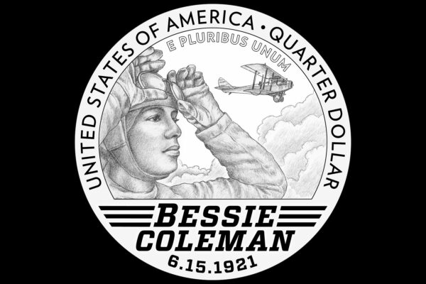 drawing of the bessie coleman coin