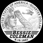 drawing of the bessie coleman coin
