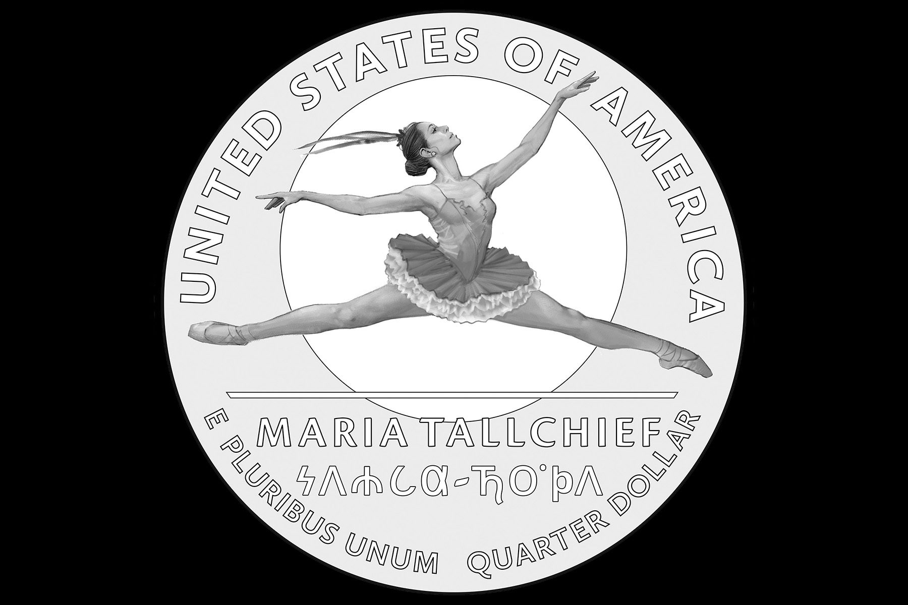 a drawing of the maria tallchief coin