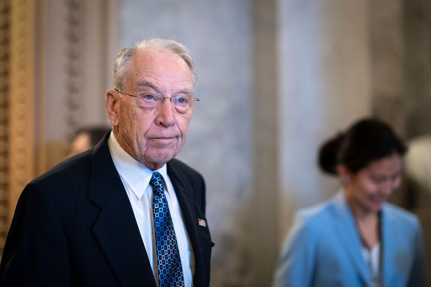 Chuck Grassley leaves the Senate Chamber at the U.S. Capitol