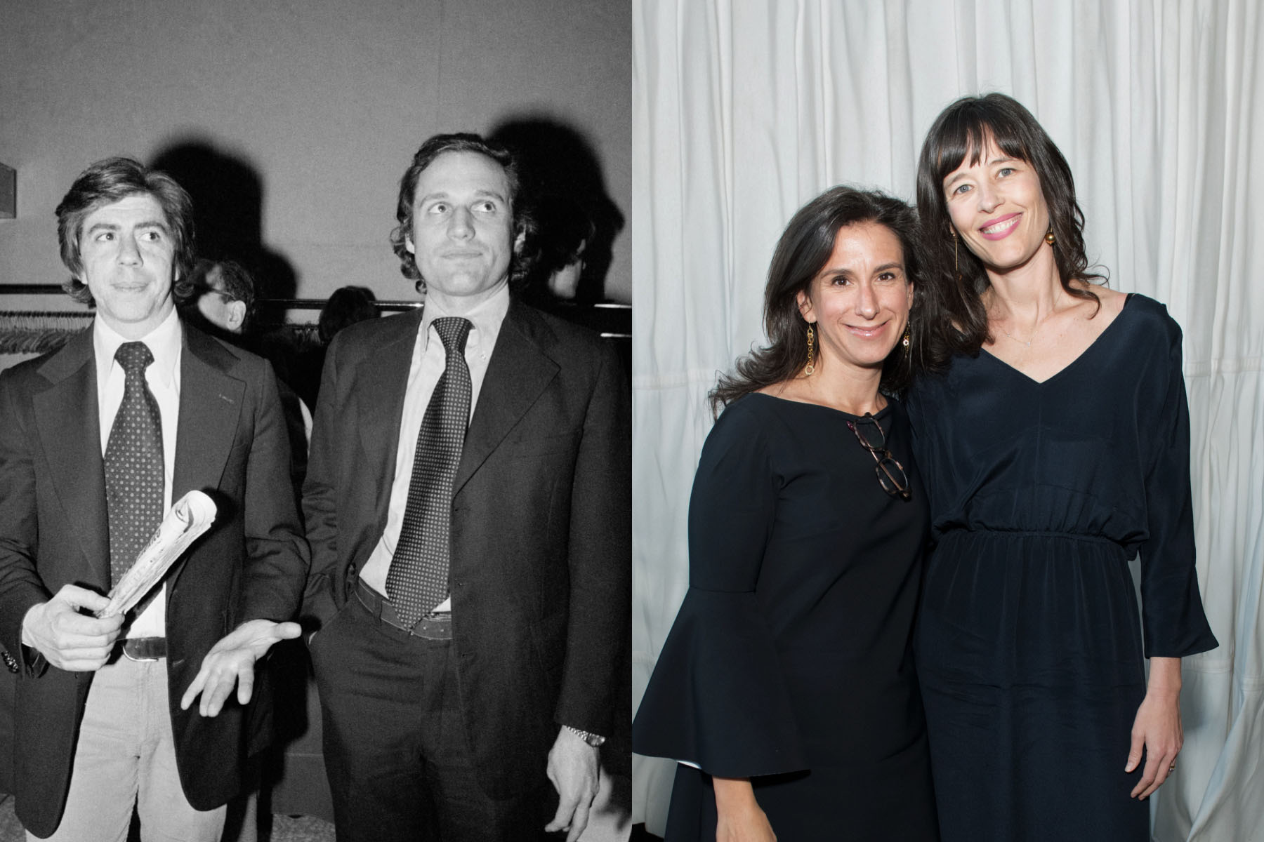 A diptych of journalists Carl Bernstein and Robert Woodward, and Jodi Kantor and Megan Twohey.