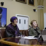 Rosa DeLauro and Kay Granger at a committee meeting