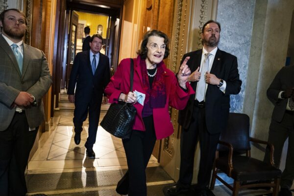 Dianne Feinstein departs after a vote on Capitol Hill