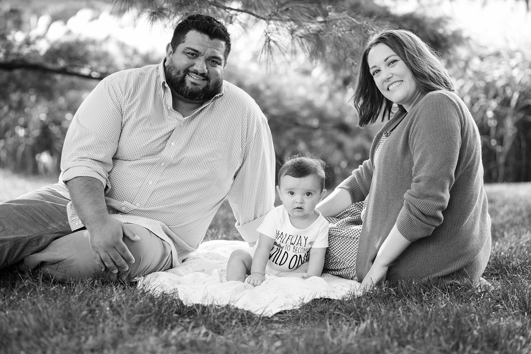 Family portrait of Amber Romero, her husband, and their son Max