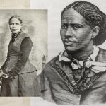 A photograph of Frances is layered on top of a drawing of her in this photo illustration.