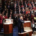 President Joe Biden delivers the State of the Union address in the House Chamber of the Capitol.